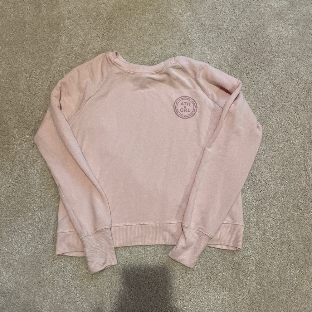 Athleta girl light pink sweatshirt